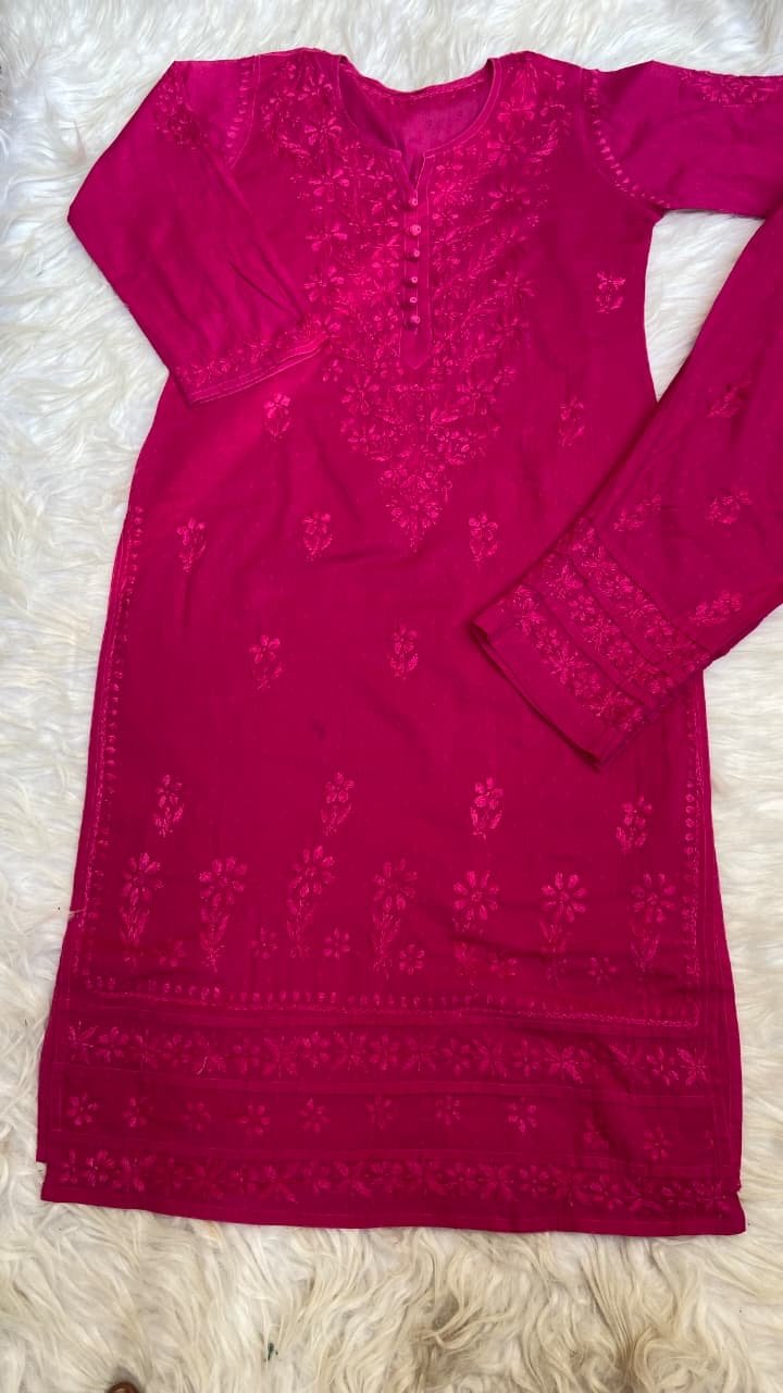 Noor Stylish Dobby Cotton button 3pc Set - Chikankari official