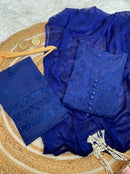 Noor Stylish Dobby Cotton button 3pc Set - Chikankari official