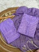 Noor Stylish Dobby Cotton button 3pc Set - Chikankari official