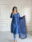 Noor Trendy Dobby Cotton 3pc Set - Chikankari official