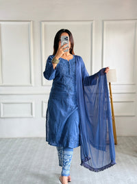 Noor Trendy Dobby Cotton 3pc Set - Chikankari official