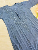 Noor Trendy Dobby Cotton 3pc Set - Chikankari official