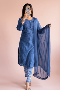 Noor Trendy Dobby Cotton 3pc Set - Chikankari official