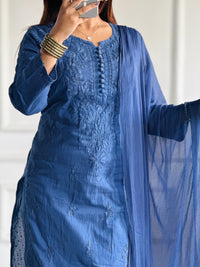 Noor Trendy Dobby Cotton 3pc Set - Chikankari official