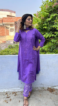 Noor Trendy Dobby Cotton 3pc Set - Chikankari official