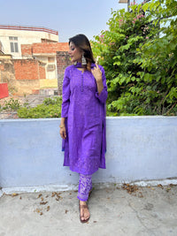 Noor Trendy Dobby Cotton 3pc Set - Chikankari official