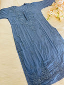 Noor Trendy Dobby Cotton 3pc Set - Chikankari official