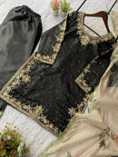 Noor Wedding 3pc Silk Set - Chikankari official