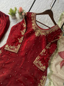 Noor Wedding 3pc Silk Set - Chikankari official