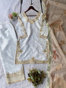 Noor Wedding 3pc Silk Set - Chikankari official
