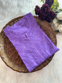 nyra chanderi mukaish kurti with bhakiya phanda work - Chikankari official