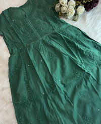 nyra chanderi mukaish kurti with bhakiya phanda work - Chikankari official