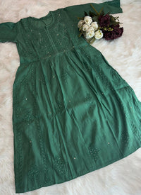 nyra chanderi mukaish kurti with bhakiya phanda work - Chikankari official