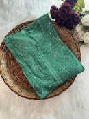nyra chanderi mukaish kurti with bhakiya phanda work - Chikankari official