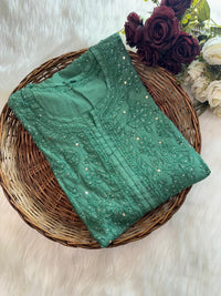 nyra chanderi mukaish kurti with bhakiya phanda work - Chikankari official