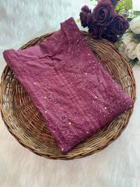 nyra chanderi mukaish kurti with bhakiya phanda work - Chikankari official
