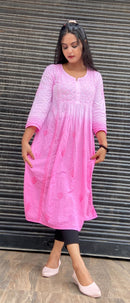 Nyra cut Cotton Dual shade kurti - Chikankari official