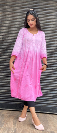 Nyra cut Cotton Dual shade kurti - Chikankari official