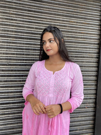 Nyra cut Cotton Dual shade kurti - Chikankari official