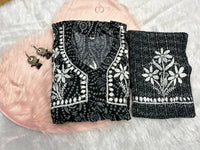 Nyra cut SlubCotton Set - Chikankari official