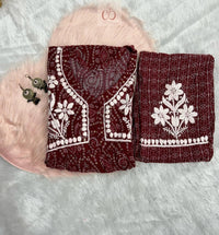 Nyra cut SlubCotton Set - Chikankari official