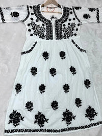 Nyra Gown Dobby Cotton - Chikankari official