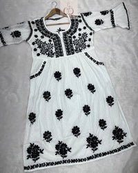 Nyra Gown Dobby Cotton - Chikankari official