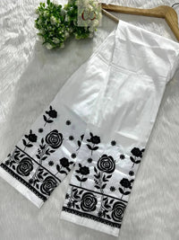 Nyra White With Black Thread Of Chikankari Combo With Pant ( Deepa & Swati Special ) - Chikankari official