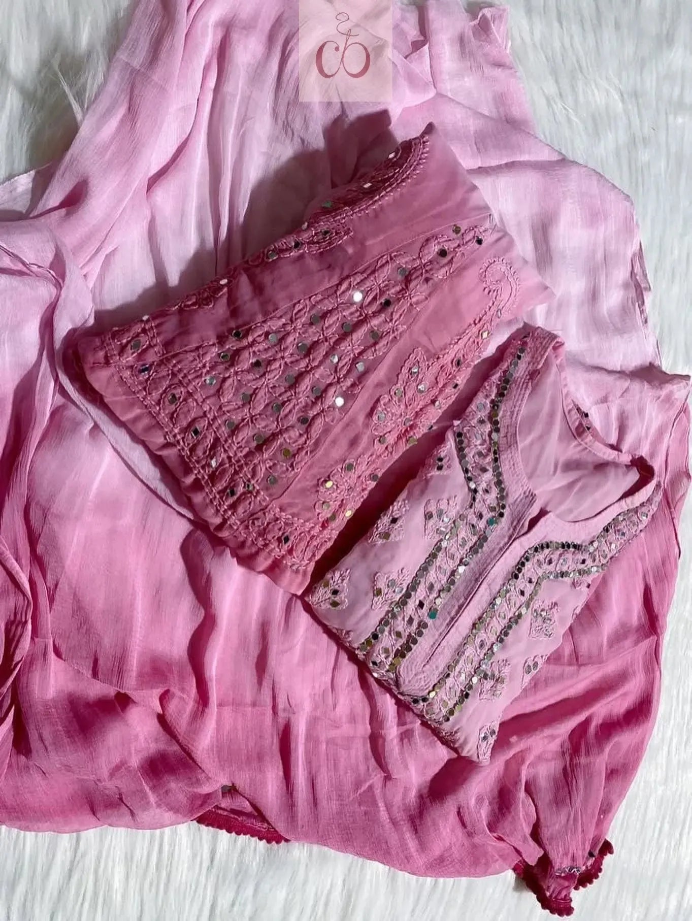 Ombre 4pc Mirror Set Aryanshi Special - Chikankari official