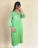 Ombre Dyed Dobby cotton Kurtis - Chikankari official