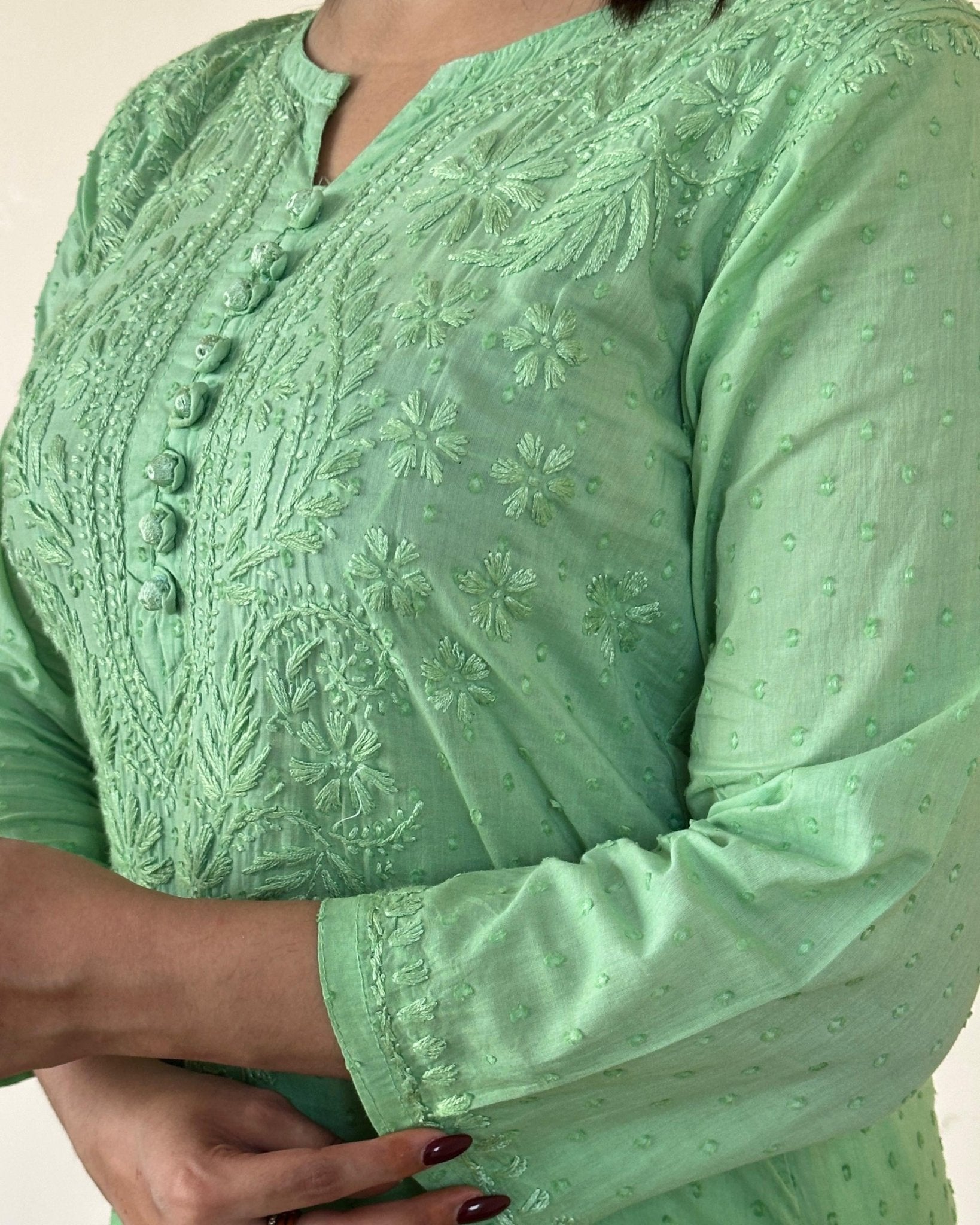 Ombre Dyed Dobby cotton Kurtis - Chikankari official