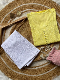 Ombre Dyed Dobby cotton Kurtis - Chikankari official