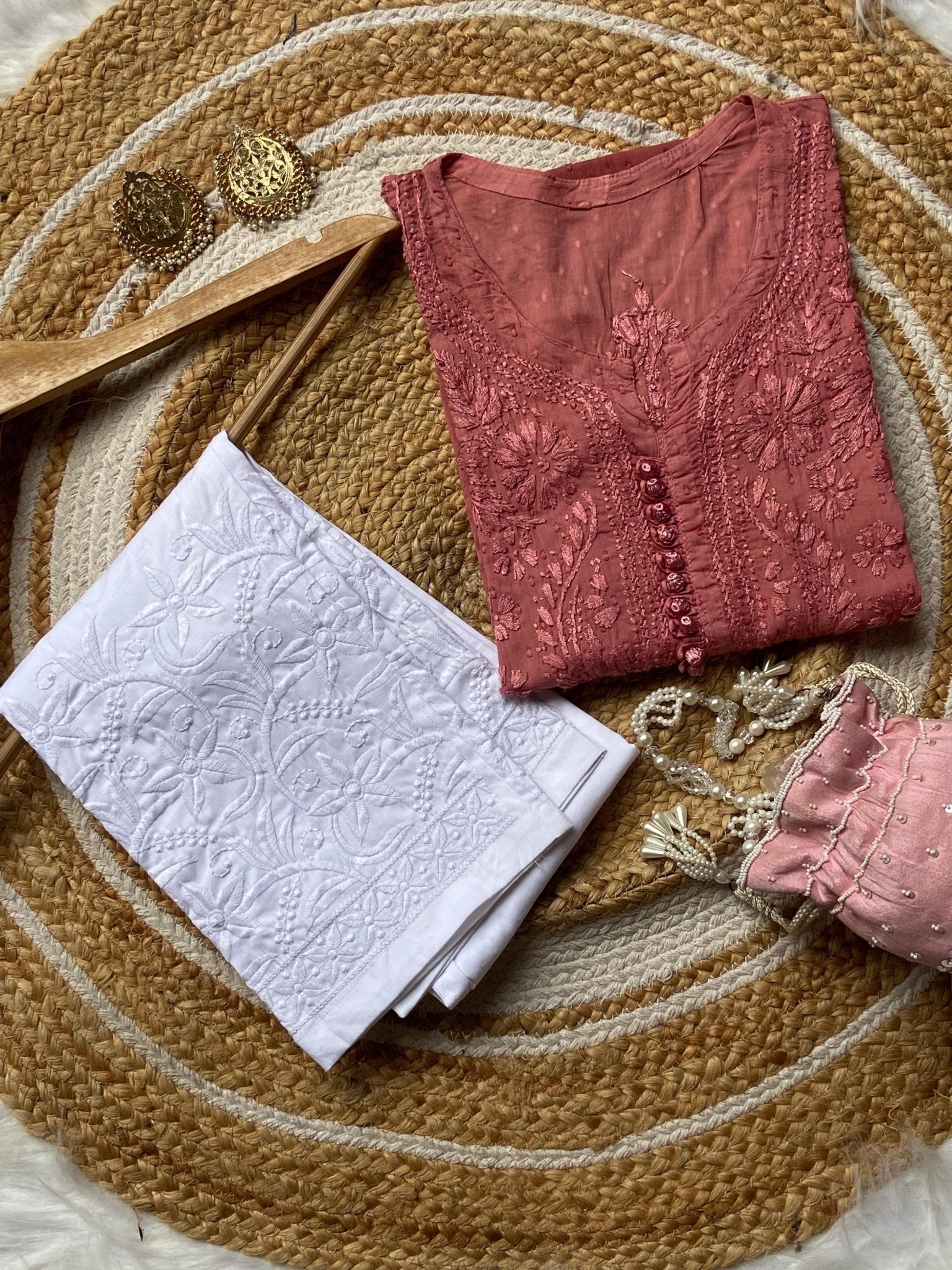 Ombre Dyed Dobby cotton Kurtis - Chikankari official