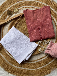 Ombre Dyed Dobby cotton Kurtis - Chikankari official