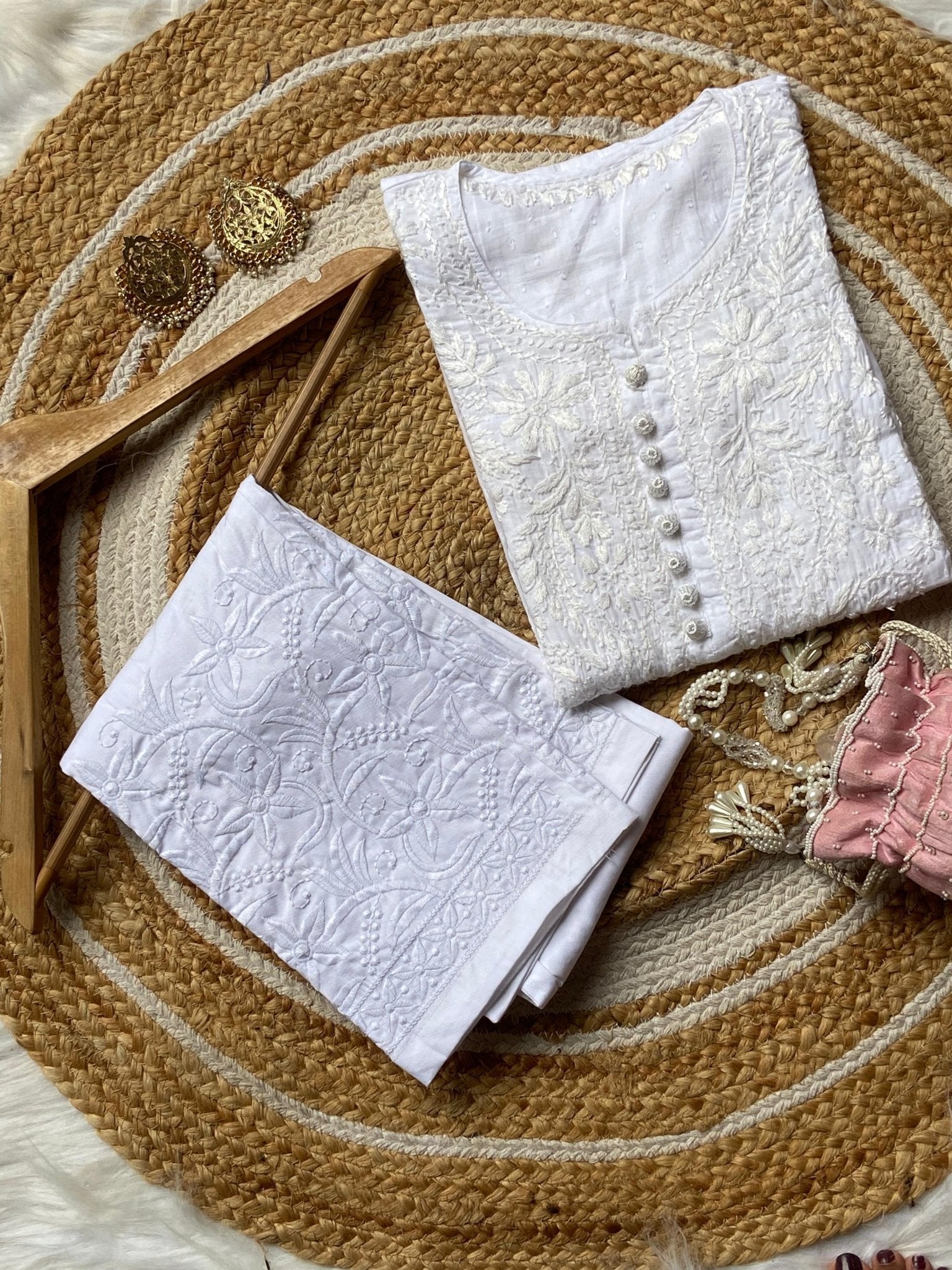Ombre Dyed Dobby cotton Kurtis - Chikankari official