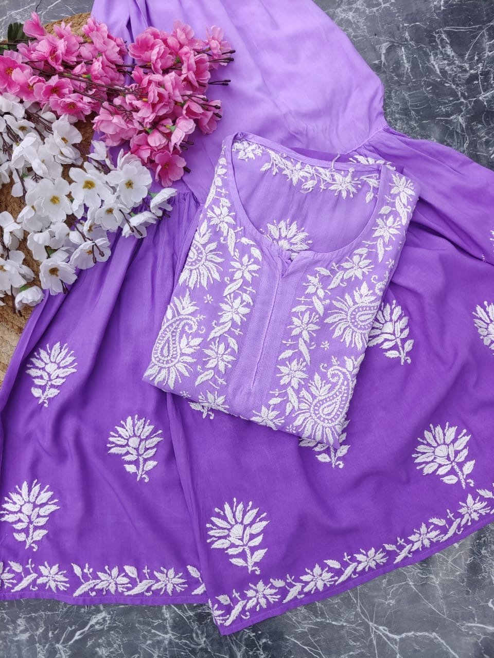 Ombre Dyed Gharara Sets - Chikankari official