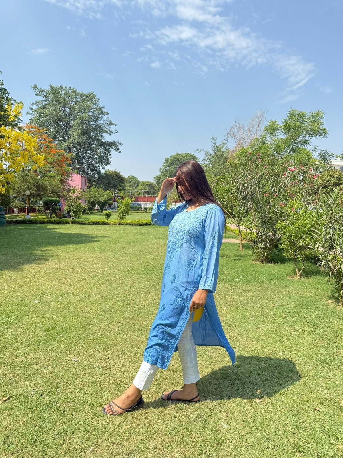 Ombre Modal Cotton Kurta With lais Pant - Chikankari official