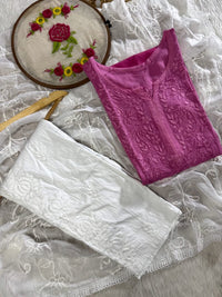 Ombre Rayon Kurta with Aari Work Dupatta & Handwork Pant - Chikankari official