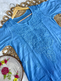 Ombre Rayon Kurta with Aari Work Dupatta & Handwork Pant - Chikankari official