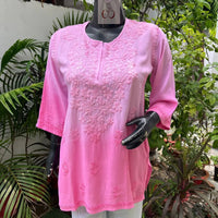 Ombre Rayon Short Top - Trendy Style - Chikankari official