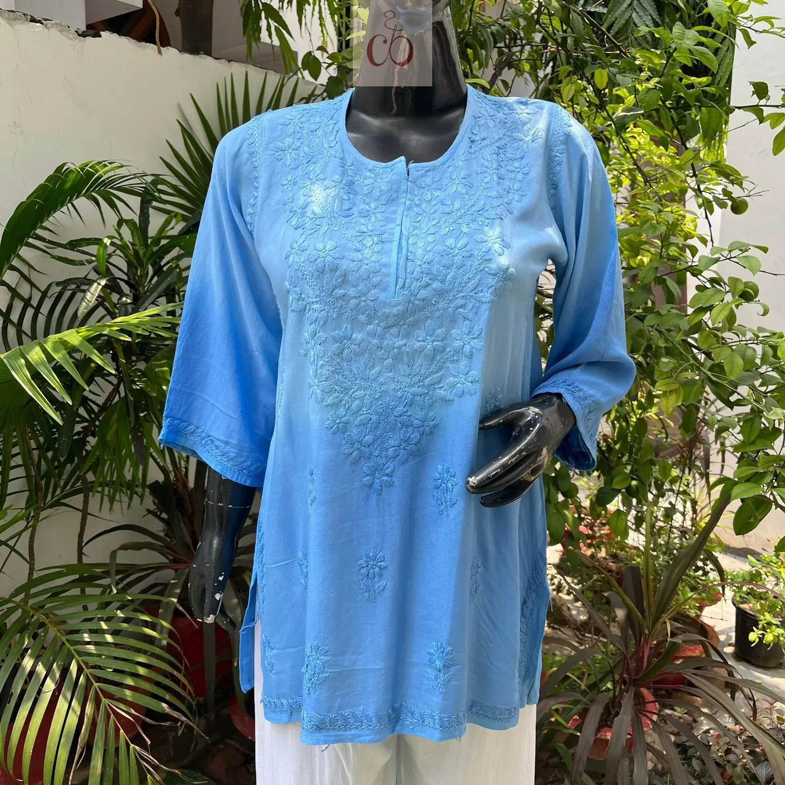 Ombre Rayon Short Top - Trendy Style - Chikankari official