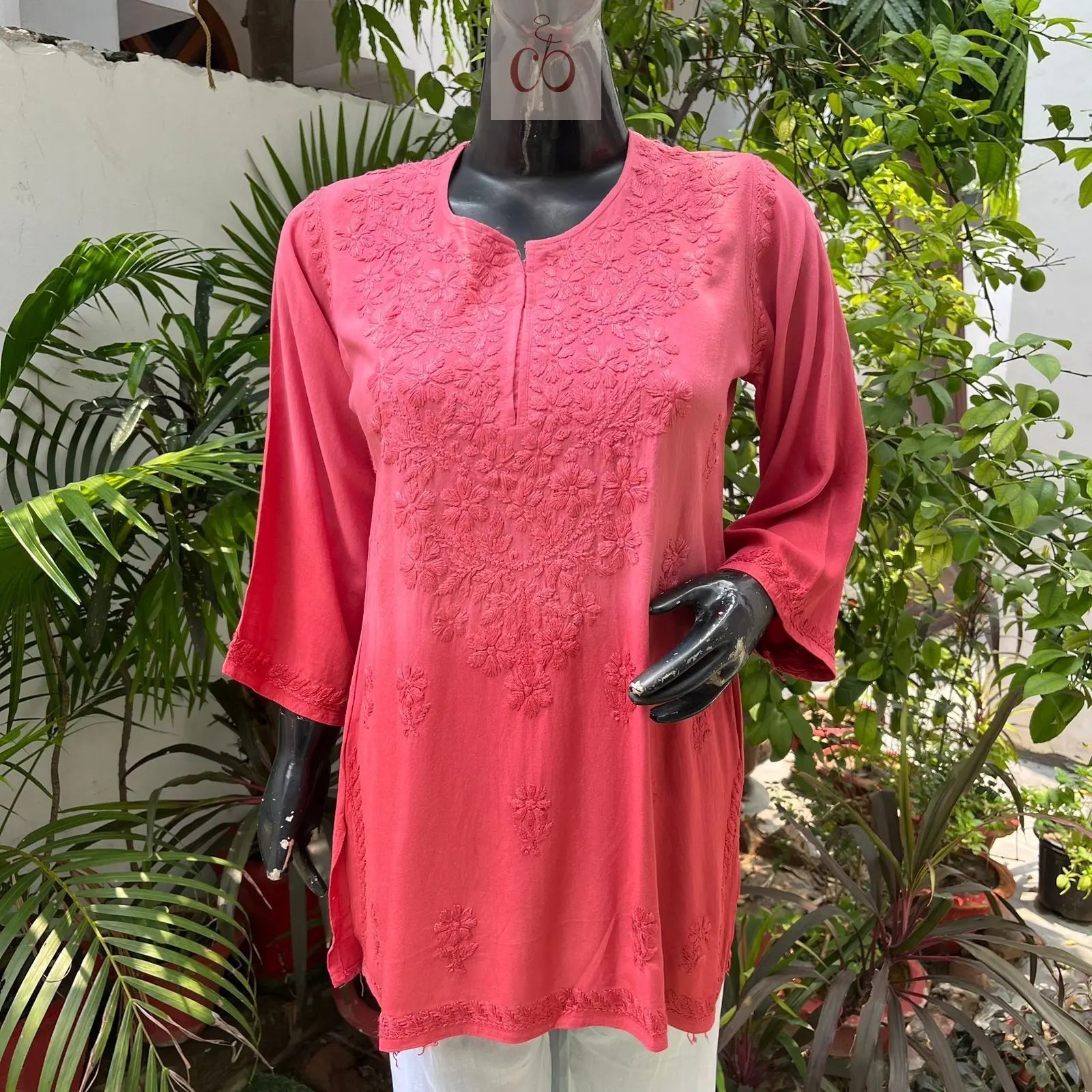 Ombre Rayon Short Top - Trendy Style - Chikankari official