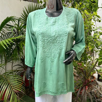 Ombre Rayon Short Top - Trendy Style - Chikankari official