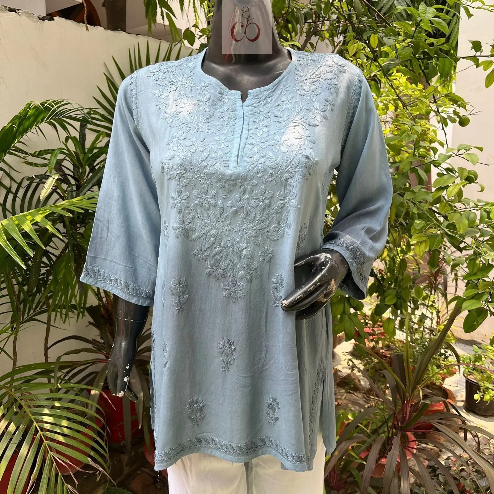 Ombre Rayon Short Top - Trendy Style - Chikankari official