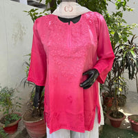Ombre Rayon Short Top - Trendy Style - Chikankari official