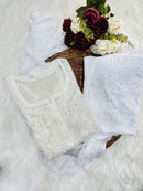 Organza 3pc Muqaish Luxury Handmade Set - Chikankari official