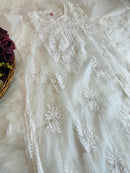 Organza Dyes Kurta Handcrafted With inner - Chikankari official