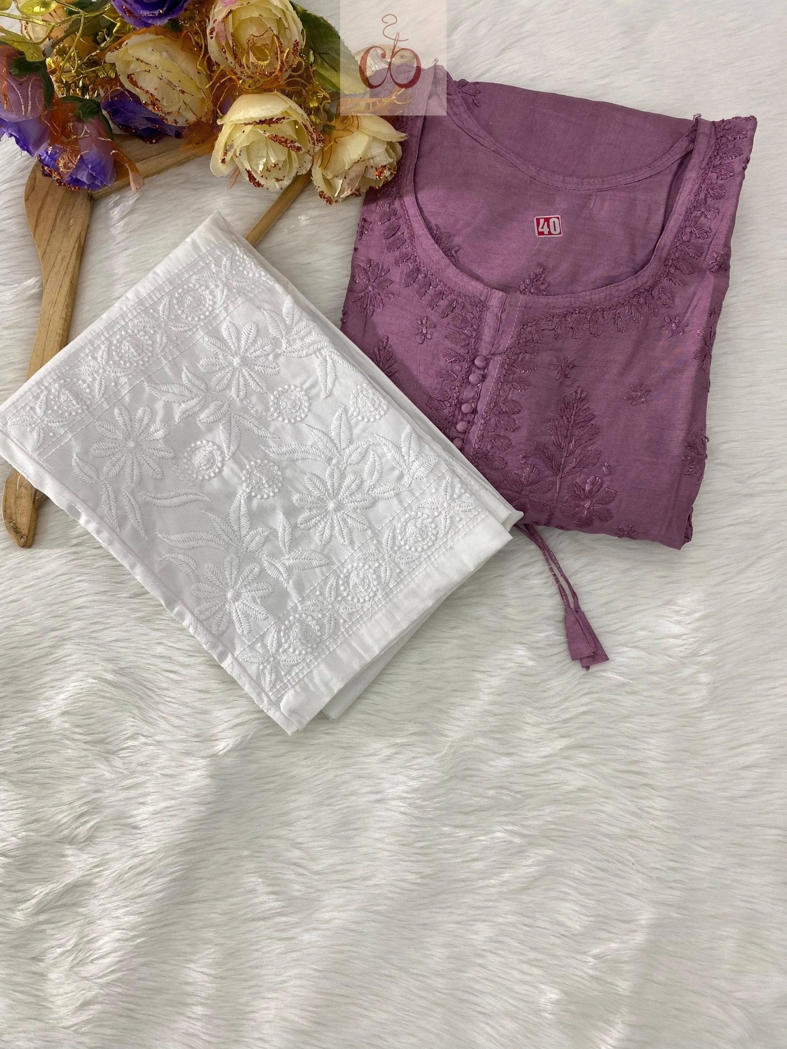 Original Chanderi Short Top - Chikankari official