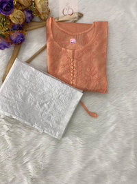 Original Chanderi Short Top - Chikankari official