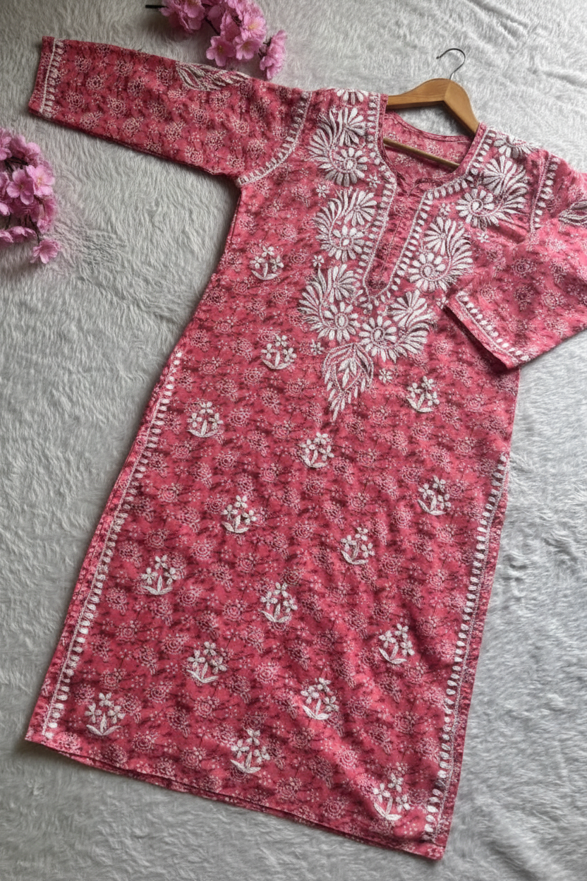 Pure printed Cotton chikankari kurta